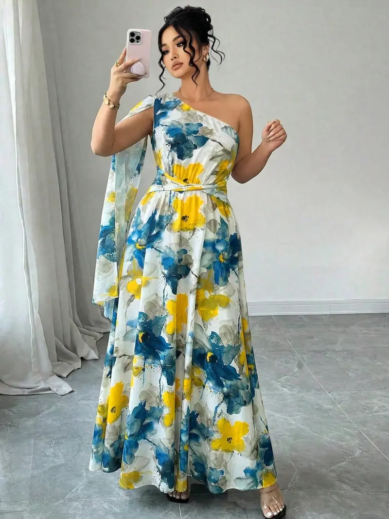 Ombre blue and yellow dress - TikTok Shop