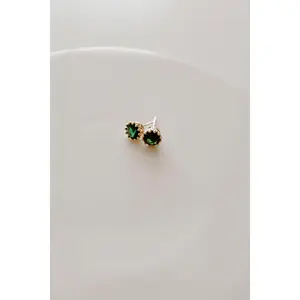 Emerald Crown Studs