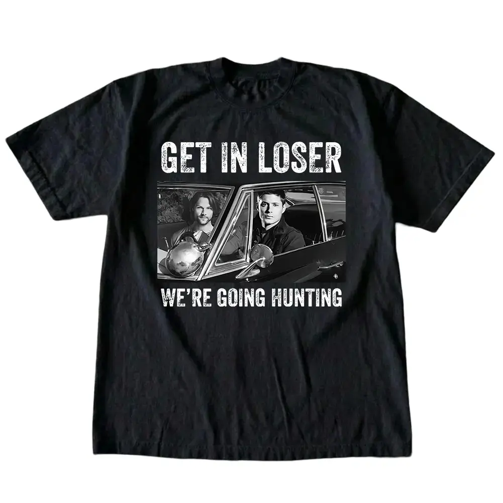 Vintage Supernatural Shirt, Get in Loser We’re Going Hunting T-Shirt, Dean and Sam Winchester Tee # graphic tees   # men's t shirts  #merchandise