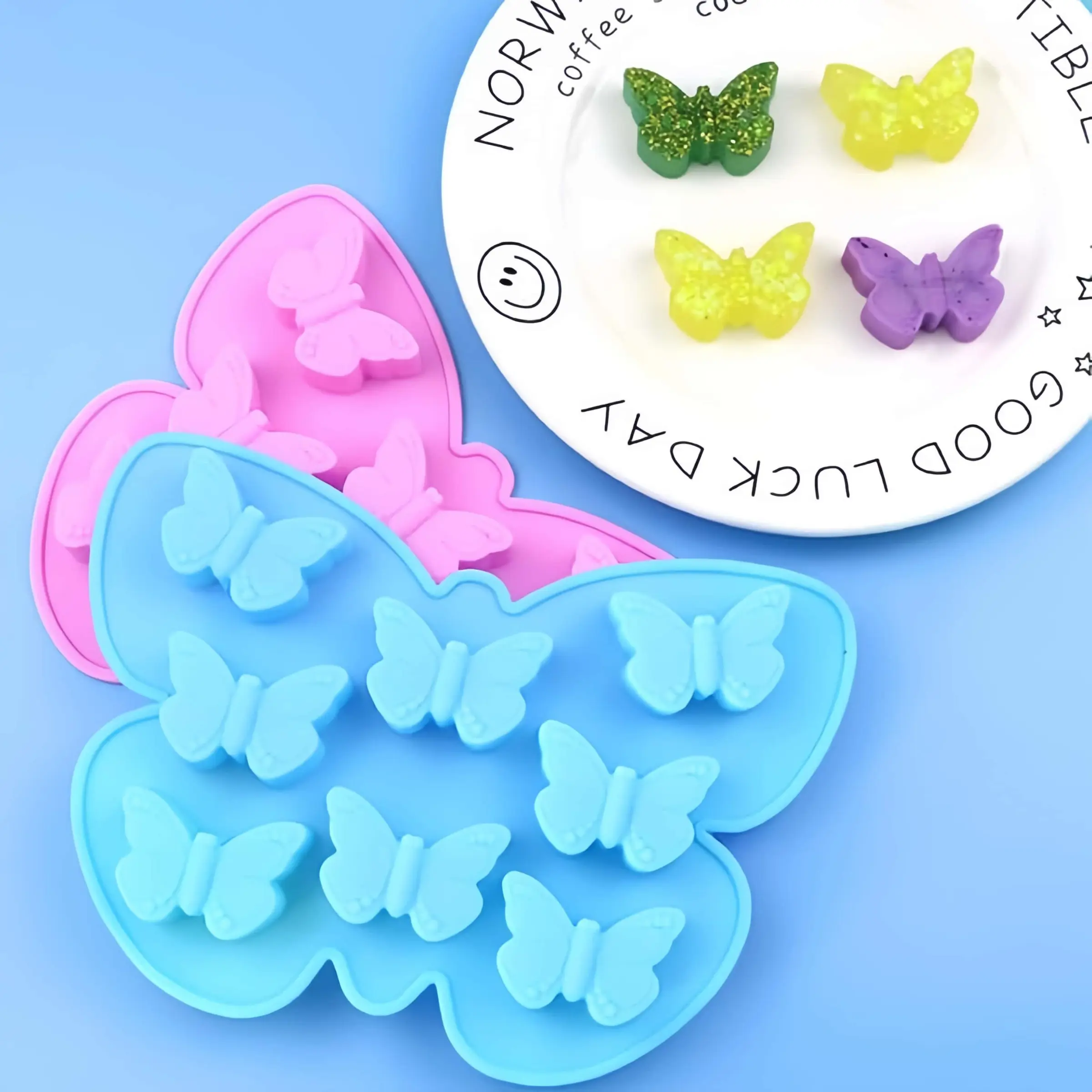 1pc Butterfly Silicone Flexible Ice Cube Tray, Ideal for Wax Melting and Chocolate Molds, Summer Party Food Creation Tool Utensils