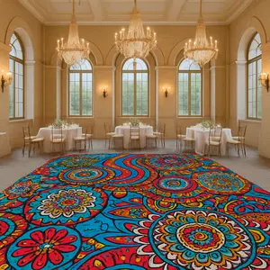 Mandala Sangeet Custom Indian Wedding Dance Vinyl Floor Wrap Glossy Decal for Mehndi & Traditional Celebrations Easy-Peel Low-Tac Decor Stickers Artwork Hall Print Shiny Ornaments Decorative Smooth Stickers Hall Decoration Removable Gloss Vinyl Decal