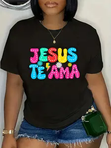 100% Cotton Espanol Spanish Christian Jesus Te Ama God Religious T-Shirt