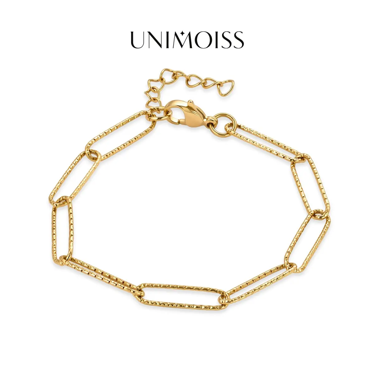UniMoiss Urban Link Paperclip Stainless Steel Bangle Jewelry - Standard Mirror Polish Minimalist Fashion Accessory, Ideal for Wedding Gifts & Daily Wear Costume Jewelry