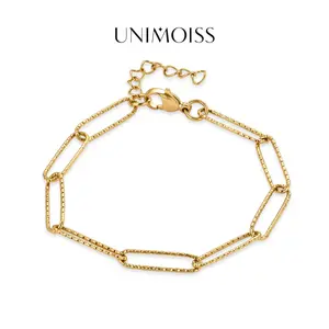 UniMoiss Urban Link Paperclip Bracelet Wedding Engagement Anniversary Valentine's Day Birthday Gift Daily Wear Jewelry
