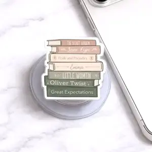 Classic Book Stack Phone Grip, Literary Kindle & Phone Holder, Bookish Reading Accessory, Vintage Books Gift for Readers