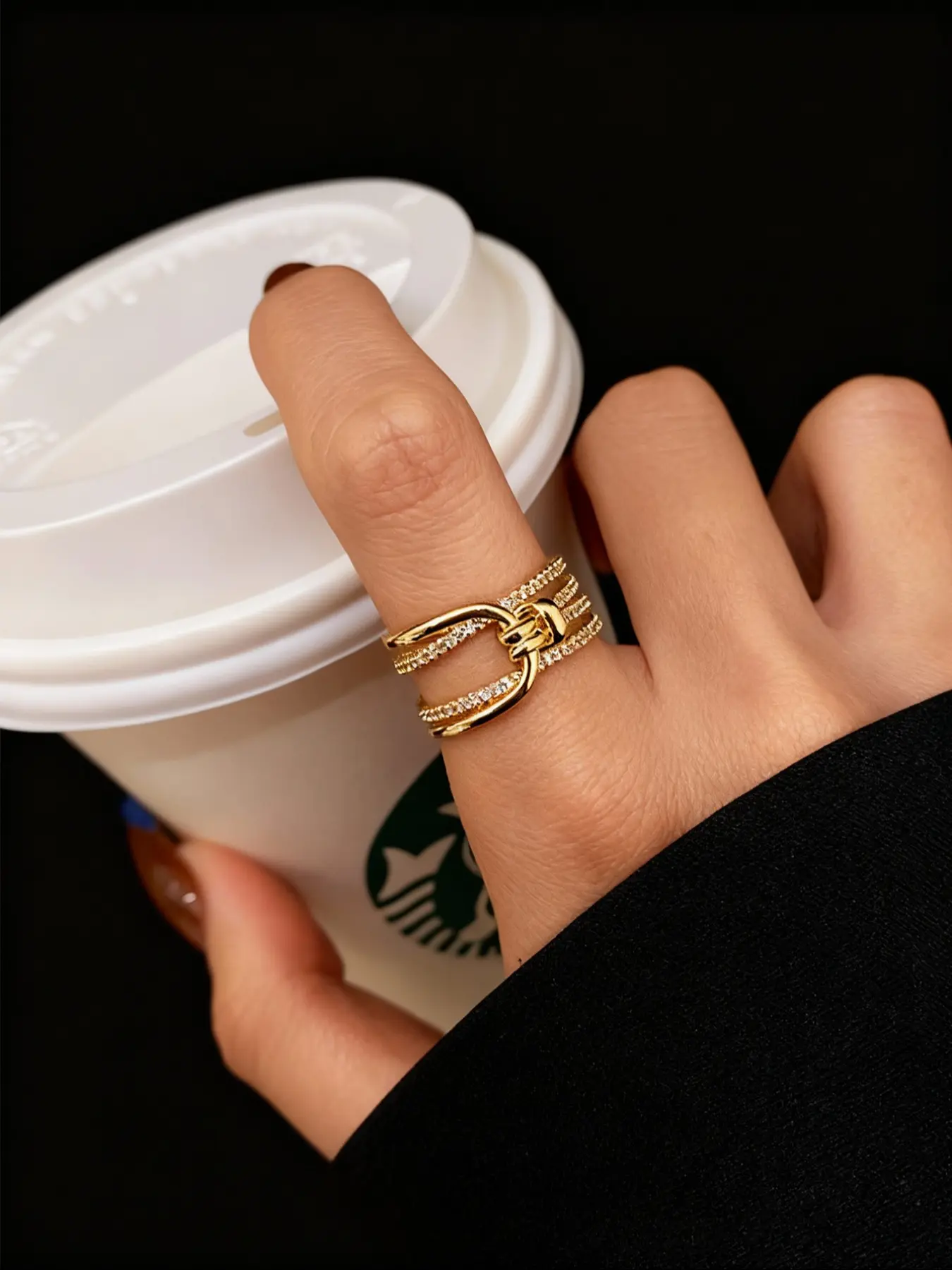 Women's Cubic Zirconia Twist Ring, Elegant Floral Design Jewelry Gift, Perfect for Daily Wear & Special Occasions, Stylish Accessory, Statement Multi Ring, Statement Rings, Fashion Stackable Rings, Stackable Finger Rings, Stacking Ring, Beautiful Rings