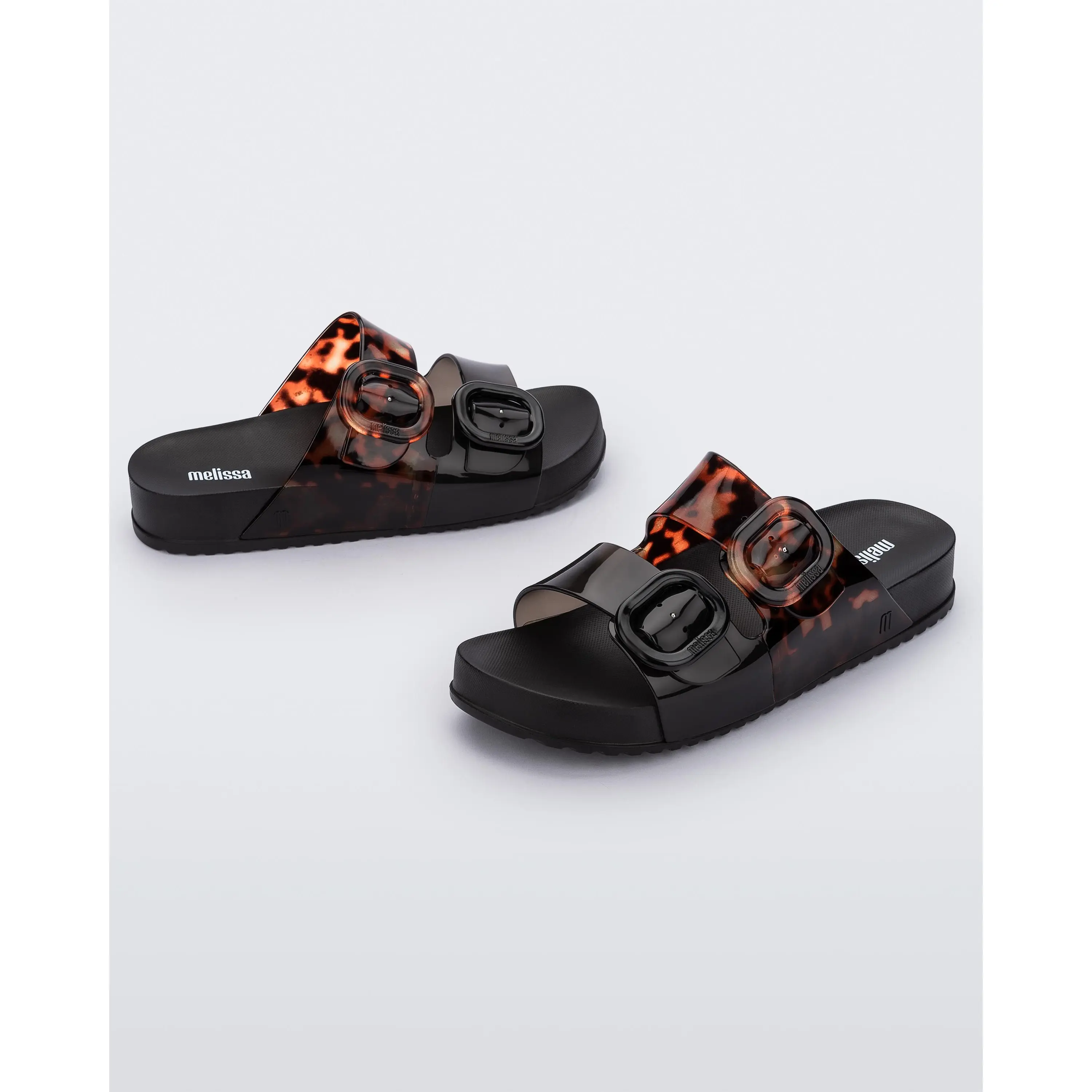 Melissa Cozy Flat Slide - Adjustable Dual Buckle Straps Sandal Lightweight