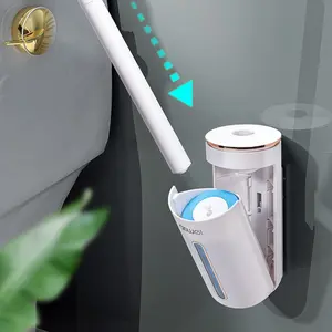 Disposable Toilet Brush Wallmounted Toilet Cleaner Replacement Head Cleaning Tool Toilet Brush Set WC Kit Bathroom Supplies Bathroom Accessories