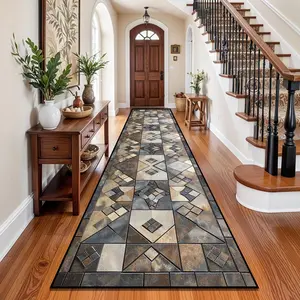 Geometric Pattern Kitchen Runner Rug, Decorative Area Rug, 1 Count Non-slip Soft Floor Mat, Decorative Carpet for Home Living Room Bedroom Kitchen Study Room