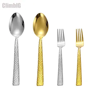 Rose Gold Stainless Steel Diamond Cut Cutlery 4-Piece Set, Fork Spoon Teaspoon Flatware, Elegant Tableware for Wedding Registry, Perfect Housewarming Gift & Kitchen Upgrade
