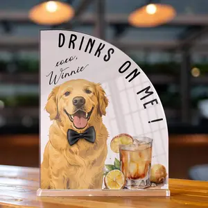 Custom Pets Portrait Signature Drink Sign, Drink On Me!, Gift For Bride and Groom Wedding Pet Bar Sign, Pet Cocktails Sign, Pet Decor Gift, Bar Menu Sign, Trending Easter Gifts 2026