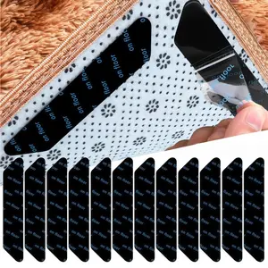 Room Essentials 12-Pieces Self-Adhesive Non-Slip Area Rug Pad Gripper Set - Reusable, Washable Rug Tape for Floors, Tiles, Household Carpet Accessory, Christmas Decor Gift (Home Improvement Supply)