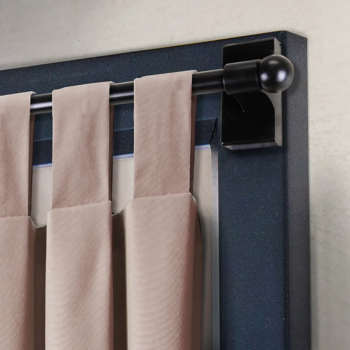 212 MAIN Central Design Mag-12 0.4375 in. Black Magnetic Rod - Extensible Adjustable Curtain Rod, Extends 17 to 30 in.