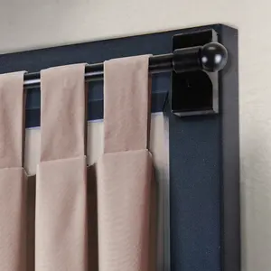 212 MAIN Central Design Mag-12 0.4375 in. Black Magnetic Rod - Extensible Adjustable Curtain Rod, Extends 17 to 30 in.