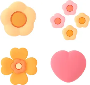 GeekShare Cross D-Pad Button Caps & Thumb Grips Set  Compatible with Nintendo Switch 2 (NS2) | Pink & Yellow