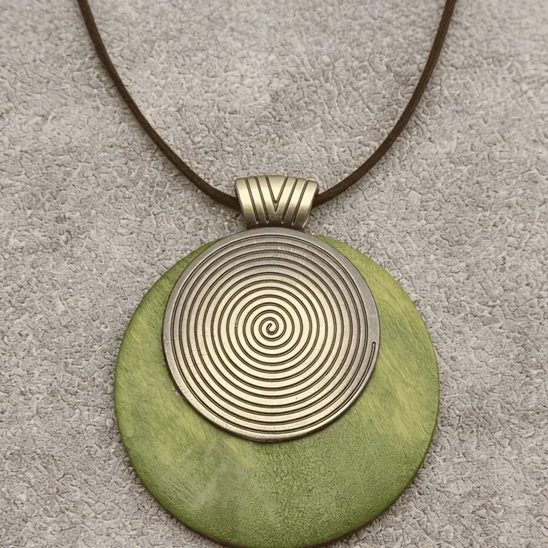 Vintage Thread Pendant Long Necklace, Chunky Necklace, Beach Boho Necklace, Beachy Jewelry, Bohemian Ethnic Style Unisex Sweater Chain, Suitable for Daily Commute, Dating, Vacation