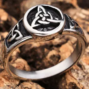 1pc minimalist stainless steel Celtic knot ring for men and women, jewelry gift for thanksgiving, christmas, halloween