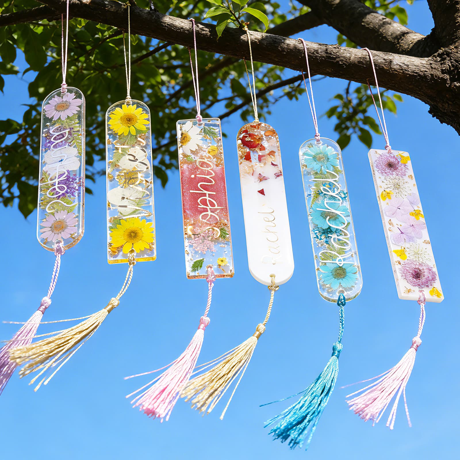 3-in-1 Silicone Bookmark Molds Set - 3 Shapes with 20Pcs Tassels for Epoxy Resin, Bookmark Resin Molds Silicone for DIY Handmade Bookmarks & Personalized Gifts - LET'S RESIN