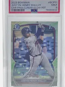 2023 Bowman Chrome Justyn-Henry Malloy Lunar Glow - Rare Rookie Card