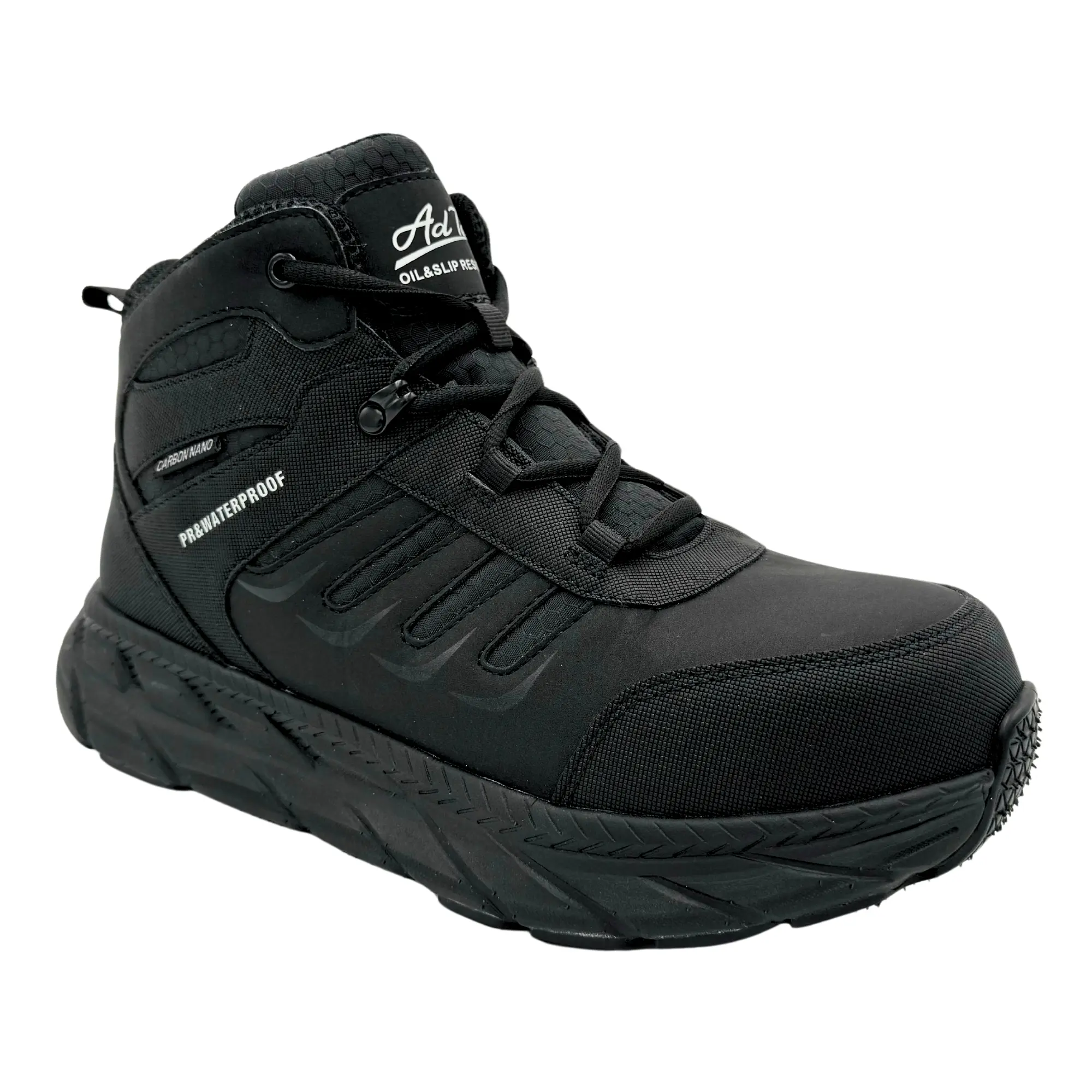 ADTEC: ULTRALIGHT: MEN'S 6" WORK BOOT: BLACK 9258PR [CARBON NANO SAFETY TOE, WATERPROOF, PUNCTURE RESISTANT, SLIP RESISTANT]