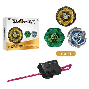 Bey X CX-11 Emperormight Deck Set Gyros Gyroscope Metal Spinning Top Booster Battle Toys Set with Ripcord Launcher Kids Boys Gift