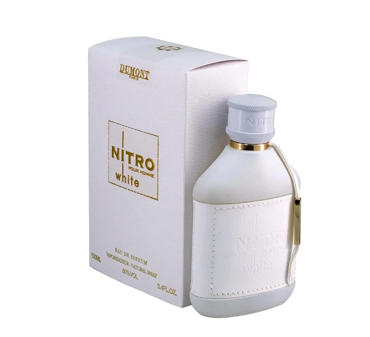 Dumont Paris Nitro White Men's Alcohol-Based Eau de Parfum, 3.4 Oz (100ML) Fresh Single Item with All-Day Long-Lasting Wear