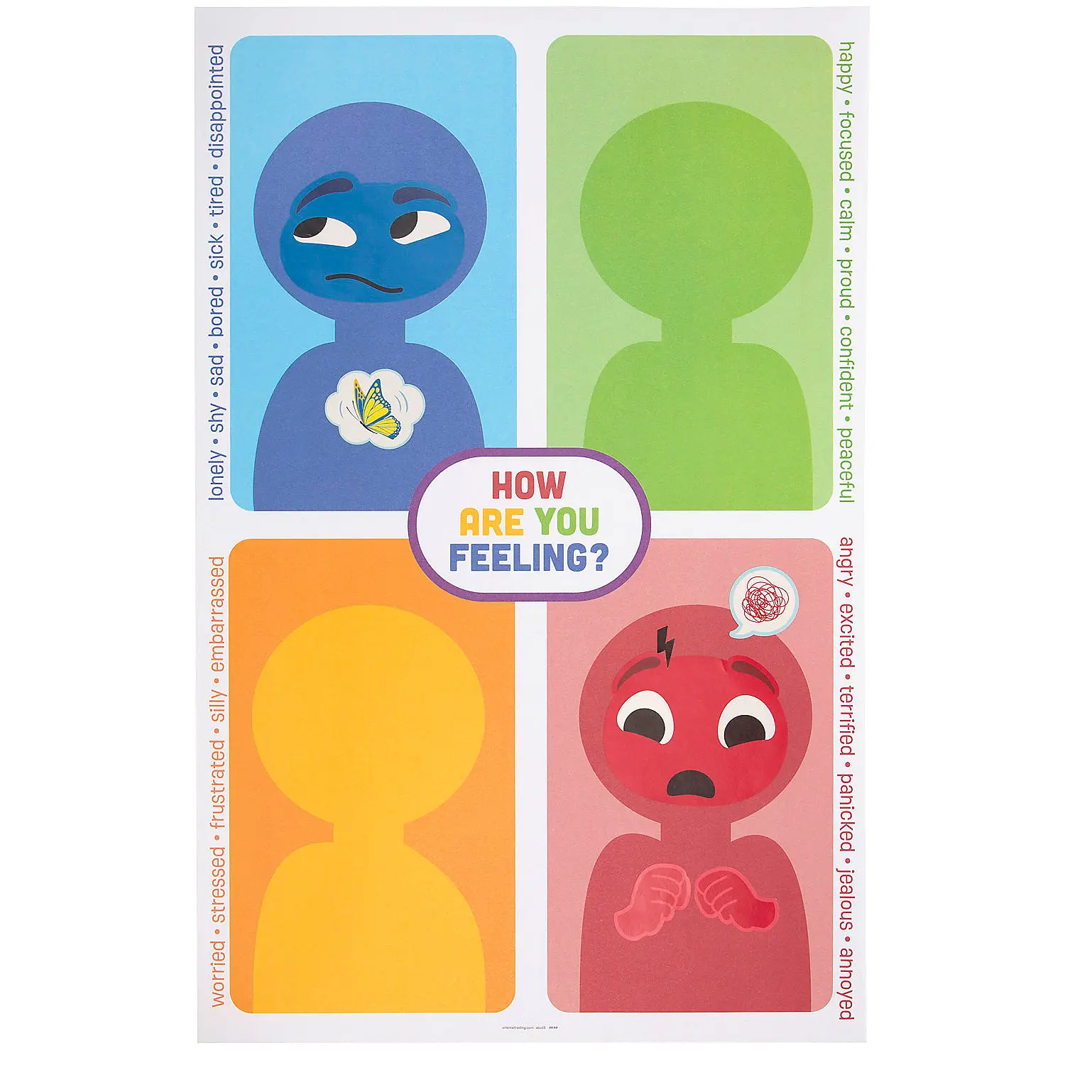 11" x 17" Social Emotional Learning Self-Regulation Adhesive Scenes Stickers Kit - 12 Pcs Adhesive Decals, Builds Coping Skills, Develops Emotional Awareness, for Classrooms, At-Home Learning