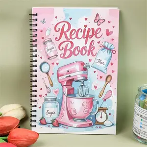 Elegant Spiral Notebook Recipe Book, Home Cooking Journal, Ideal for Culinary Enthusiasts & Meal Planners, Perfect Kitchen Accessory, Spiral Bound Notepad