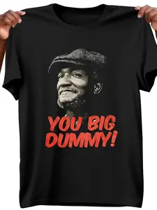 Men's Redd Foxx "You Big Dummy!" Graphic T-Shirt, Sanford and Son Classic TV Show Quote Tee, Retro 70s Comedy Nostalgia Shirt for Fans, Casual Short Sleeve Crew Neck Top, Fitted