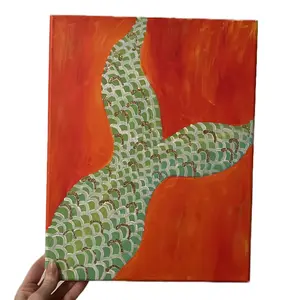 JACKIES.PAINTINGS + Glitter Mermaid Tail Canvas Painting - Original Home Decor with Glitter Finish bedroom wall accessories house