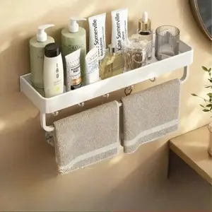 White Aluminum Bathroom Storage Shelf