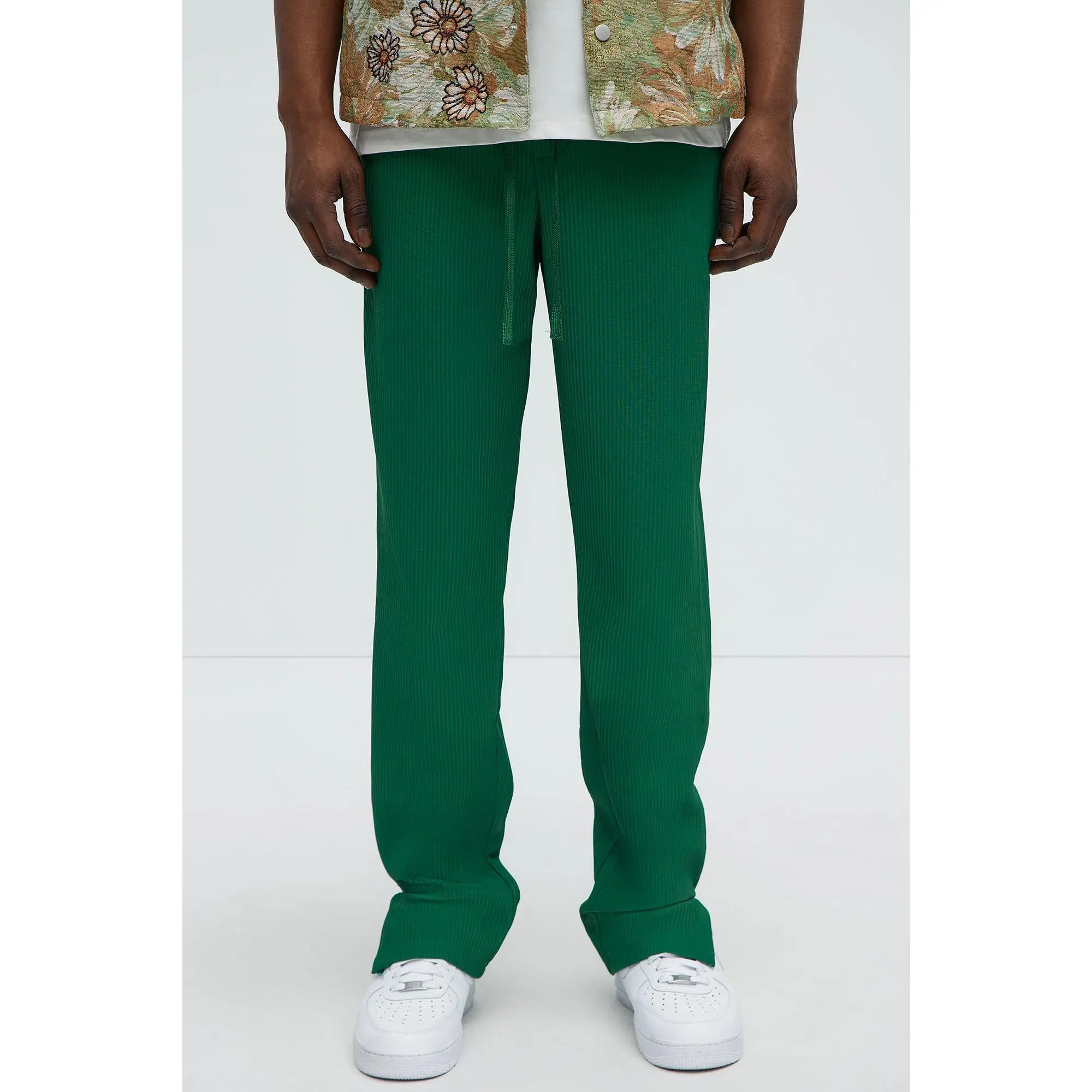 Show Up Slim Slit Pants - Green
