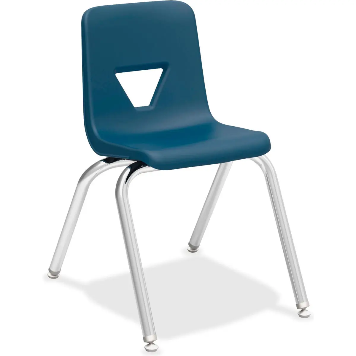 Lorell B2201644 Plastic Seat Student Stacking Chair - 16 in. - Navy - 4 per Pack