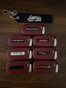 Habibis Carbon Red SRT Hellcat R/T 392 Scatpack Trackhawk Key Fobs Compatible with Dodge Charger Challenger Jeep Trackhawk