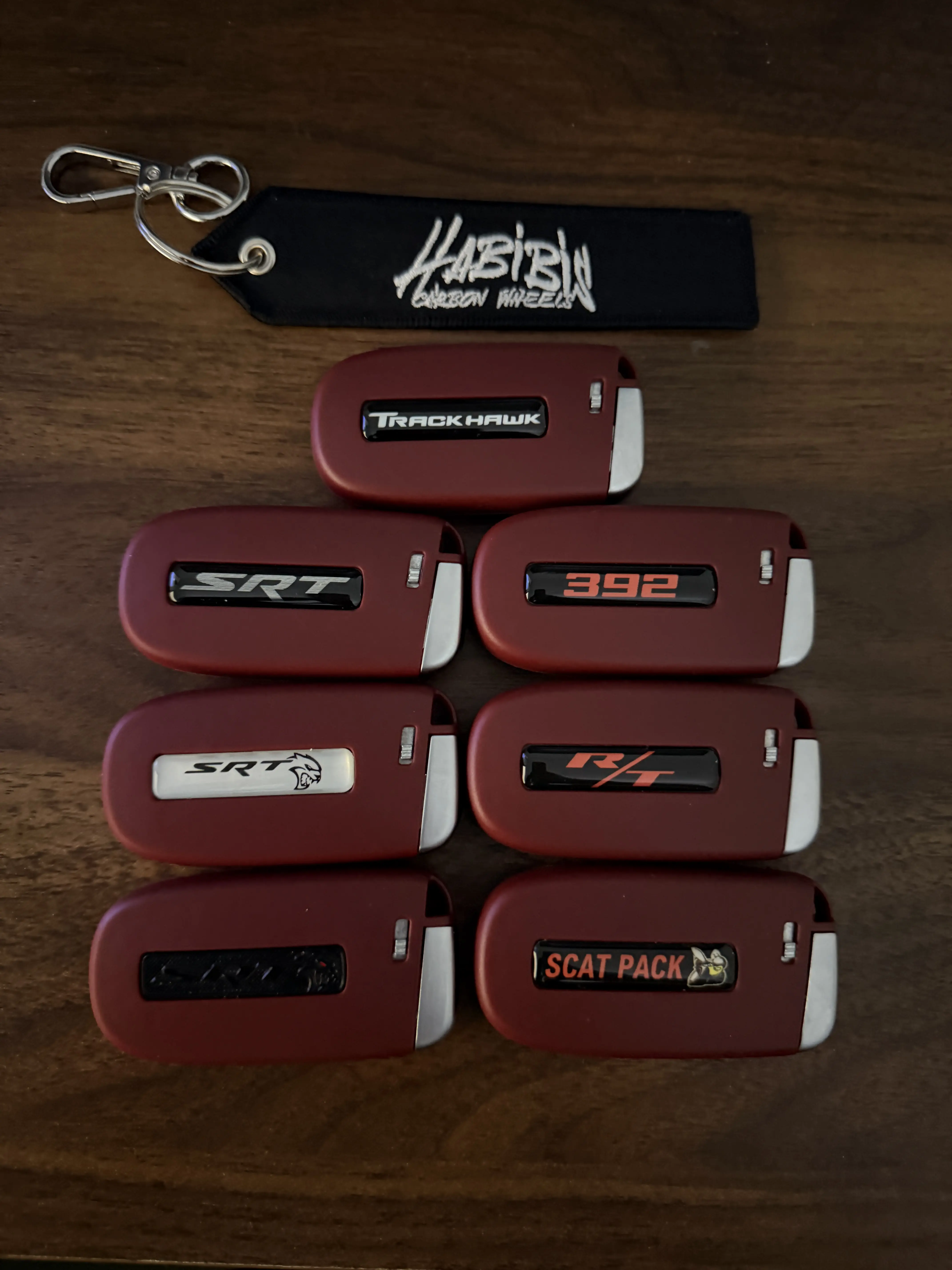 Habibis Carbon Red SRT Key Fob Cover, No Programming Required, Car Key Accessory Shell for Dodge Charger, Challenger, SRT Hellcat, R/T, 392 Scatpack & Jeep Trackhawk