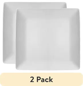 (2 pack) Cream Square-Shaped Dinner plate