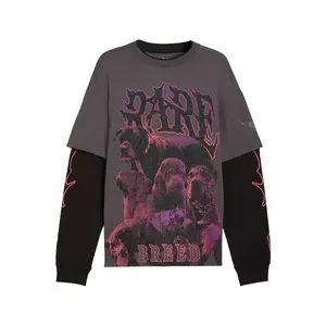 PUMA Mens Lamelo World Tournament Graphic Crew Neck Long Sleeve Casual Tops Casual - Grey