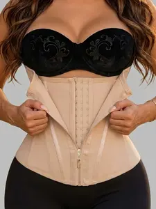 1 Count Women's Waist Trainer with Front Zipper & Hook Closure, High Elasticity Tummy Control Fajas, Slimming Waist Cincher for Women, Tight Shaping Girdle, Shapewear Belts, Corset Waist Shaping, Perfect for Workout & Fitness Activities, Womenswear
