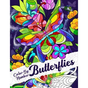 Color by Number Butterflies: Coloring Book of Relaxing Butterfly and Flower Illustrations for Adults Teens Women, Beautiful Numbered Drawing Pages to Color, Provide Relaxation and Stress Relief Paperback – November 17, 2023