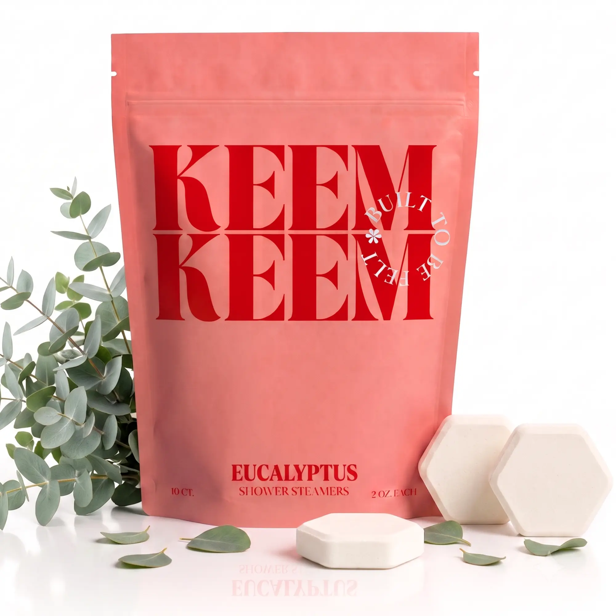 Keem Keem Eucalyptus Vapor Tablets, Shower Steamers with Pure Eucalyptus Essential Oil for a Fresh, Relaxing Shower, 10 Count