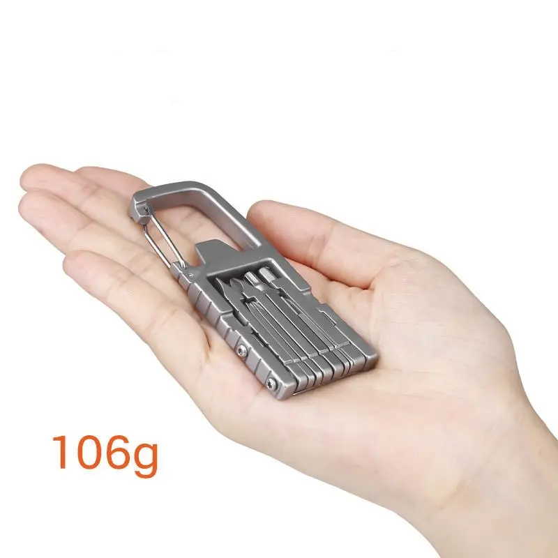 13-In-1 Stainless Steel Folding Multifunctional Tool, Portable Keychain with Corkscrew, Opener, Screwdriver, Wrench, Knife