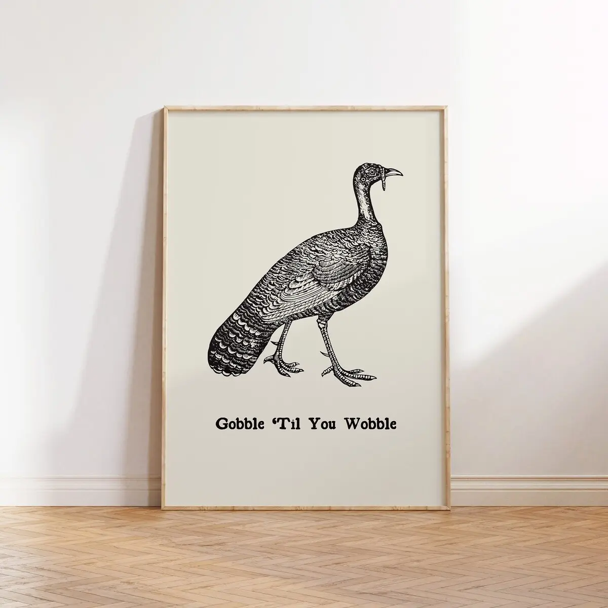 Funny Thanksgiving Wall Art – Turkey Poster, Vintage Friendsgiving Decor, Autumn Fall Print, Unframed