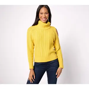 Studio Park x Shawn Killinger Cold Shoulder Cable Knit Sweater