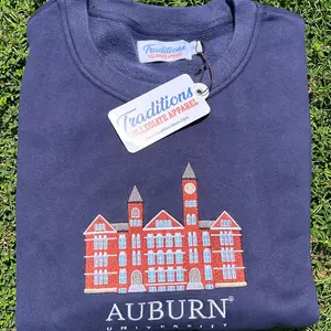 Auburn University Crewneck - Navy, Embroidered Sweatshirt