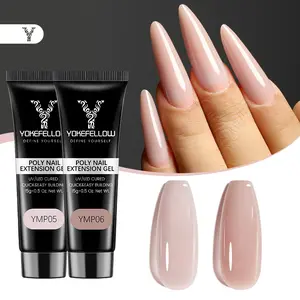 YOKEFELLOW Poly Nail Extension Gel 11 Toxin-Free Healthy Poly Nail Gel 2 Pcs 15g 0.5oz Quick & Easy Building High-Gloss Shine Long Last Extension Gel  Multifunction UV Extension Nail Gel for Beginners to Get A Fashion Nail at Home UV LED Cured YMP05-06