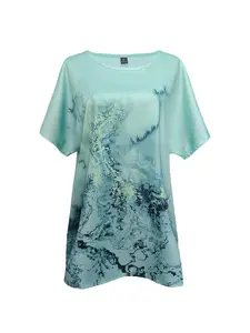 Plus Size Graphic Round Neck Tee, Casual Printed Drop Shoulder Short Sleeve T-Shirt for Summer, Women's Plus Clothing for Daily Wear, Crewneck