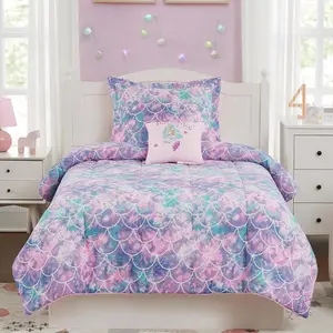 Comforter Set for Girls- 3 count Glow in The Dark   XL Bedding Set with 1 Comforter, 1 Decor Pillow & 1 Pillow Shams