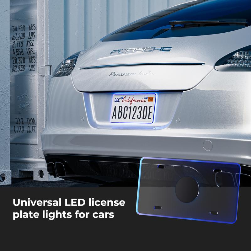 LED License Plate Frame – Waterproof Glow Border | 12V Plug & Play | Street-Legal Lighting Automotive Vehicle Car Accessories