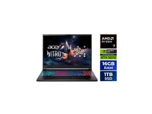 Acer Nitro V16 Gaming Laptop - AMD Ryzen 7 260 - NVIDIA GeForce RTX 5070 - 16GB RAM - 1TB SSD - Windows 11 Home (NH.U10AA.001) Acer Nitro V16 Gaming Laptop - AMD Ryzen 7 260 - NVIDIA GeForce RTX 5070 - 16GB RAM - 1TB SSD - Windows 11 Home (NH.U10AA.001)
