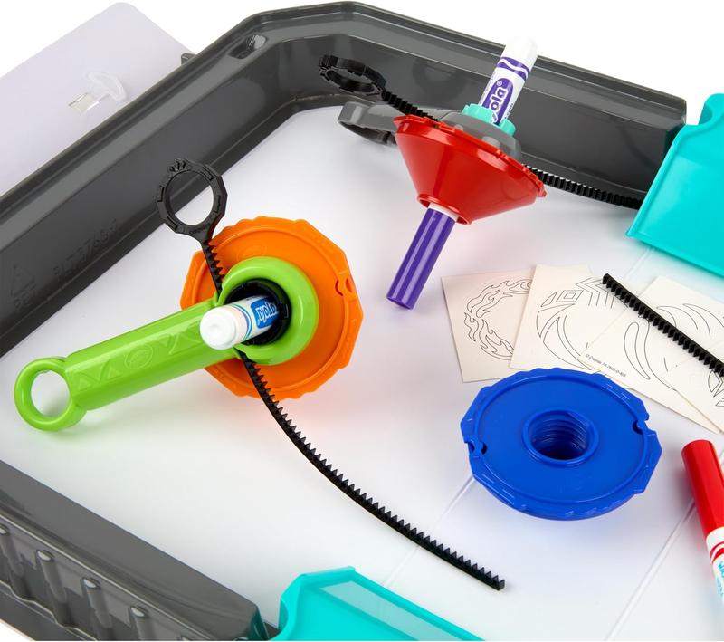 Colourwhirls Battle Arena Art Game, DIY Gyro Spin Art Toy, 4 Battling Spinning Top Toys, Birthday, Holiday for Kids, Ages 6+